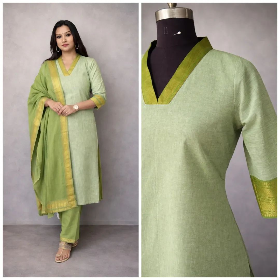 V Neck  Traditional Salwar