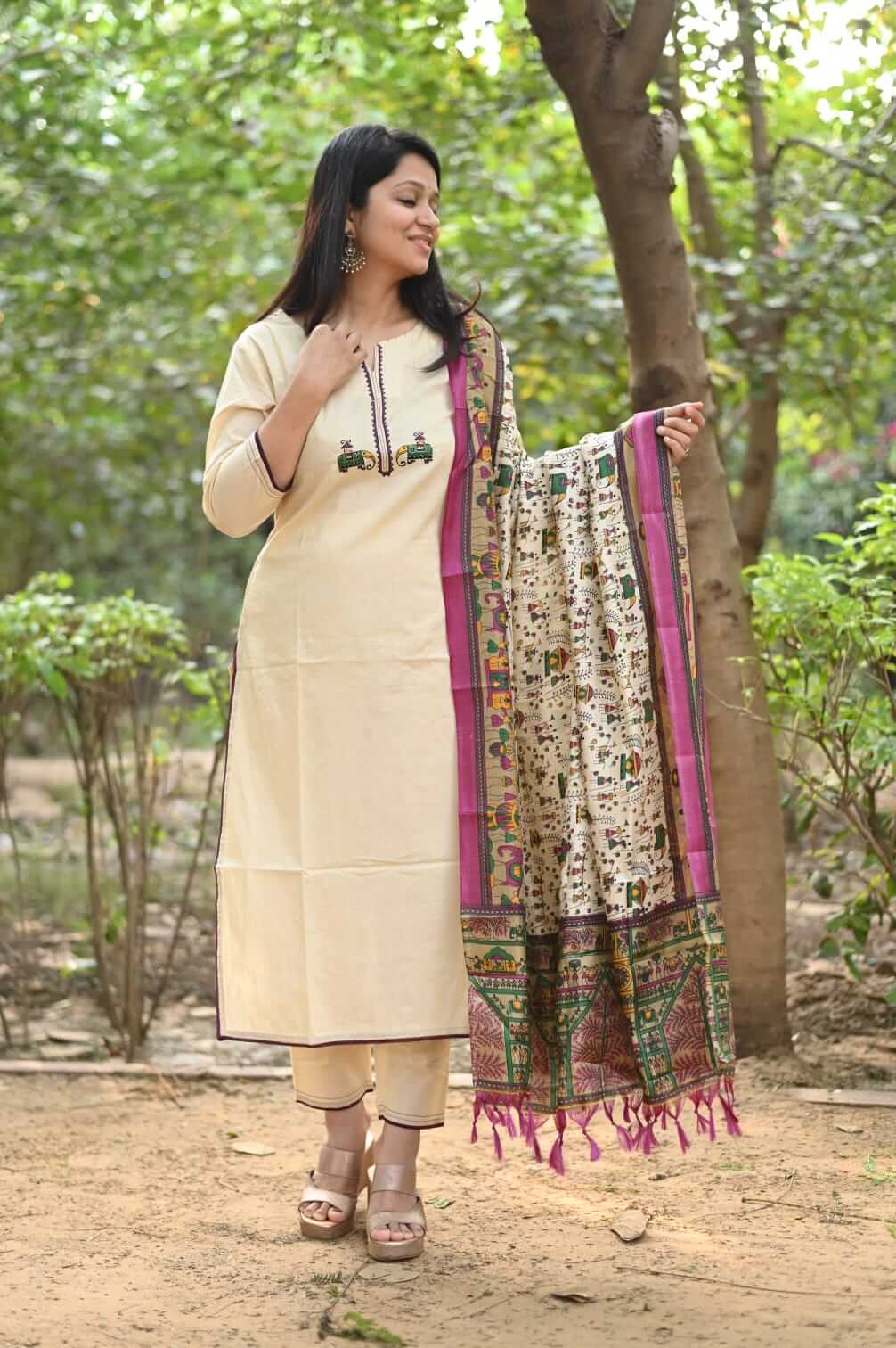 Khadi silk duppata