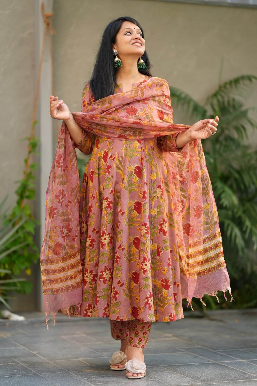 Hand Block Anarkali