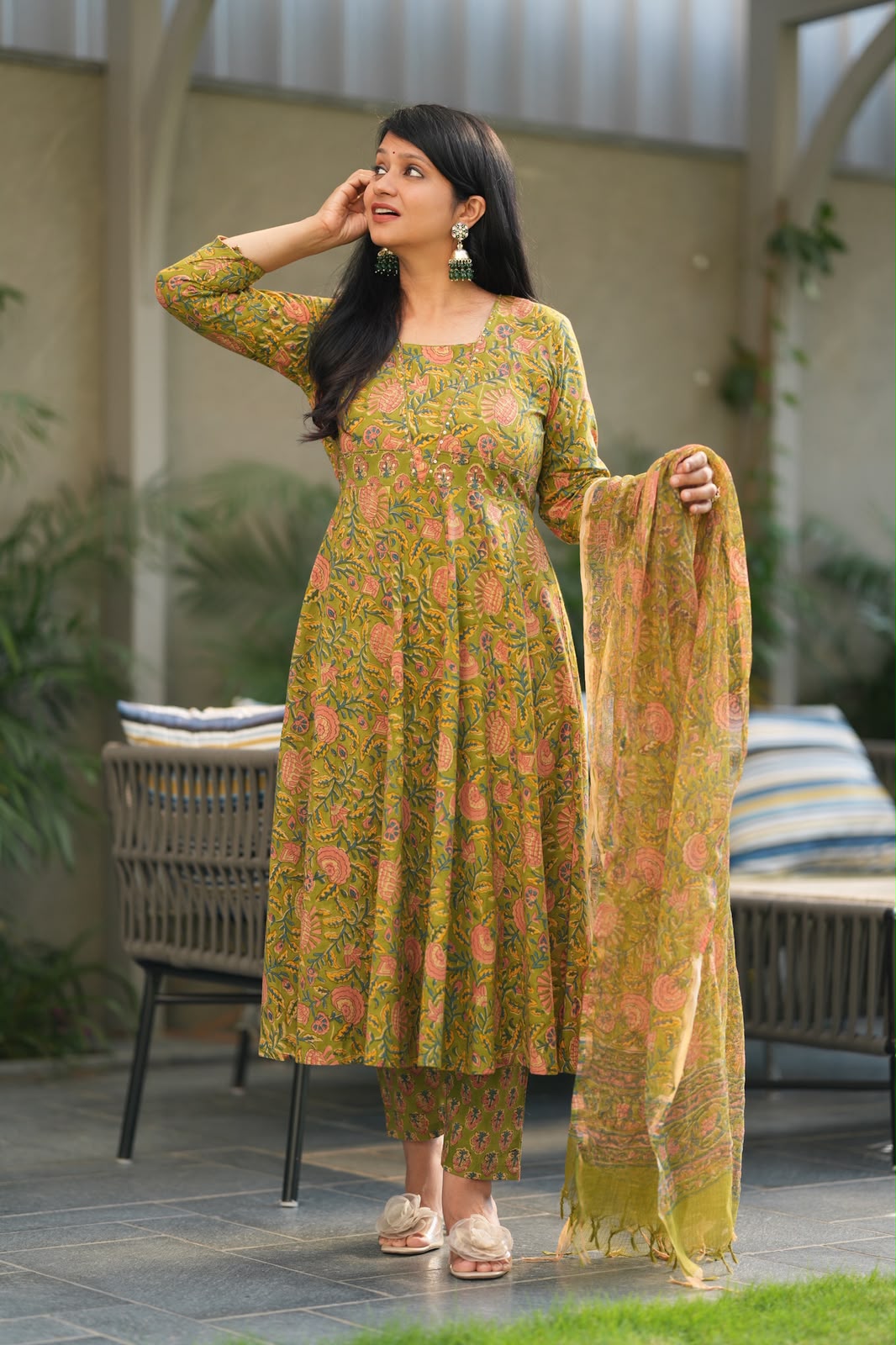 HandBlock Anarkali Suits