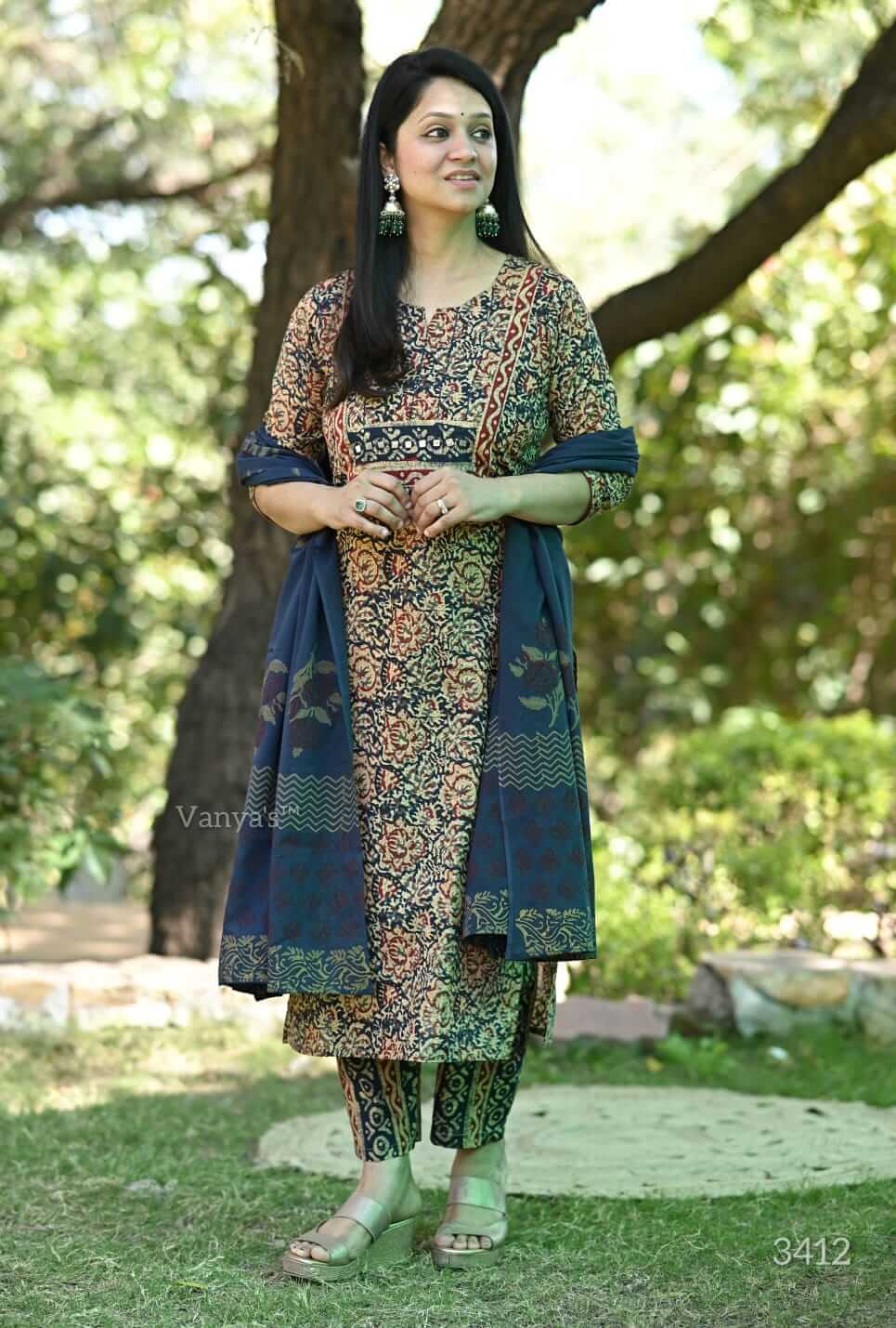 Ajrak Cotton- Blue
