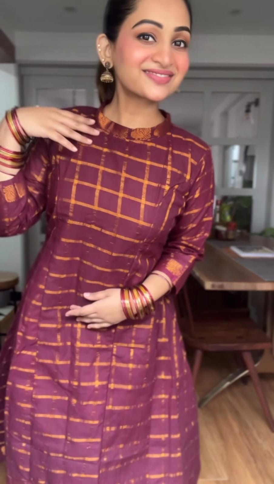 Elbow Sleeves Sungudi Skirt & Top