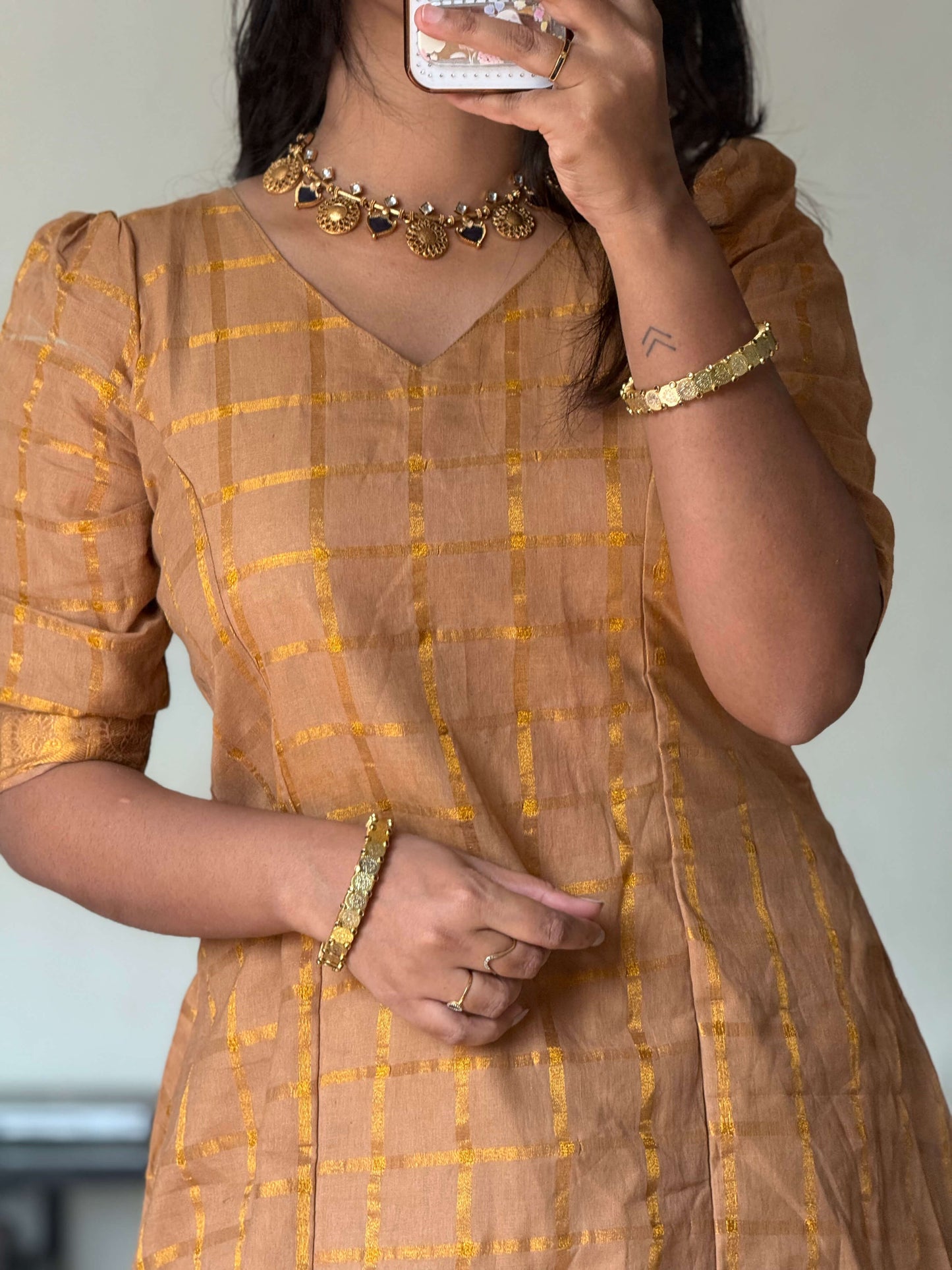 V Neck Traditional Skirt and top