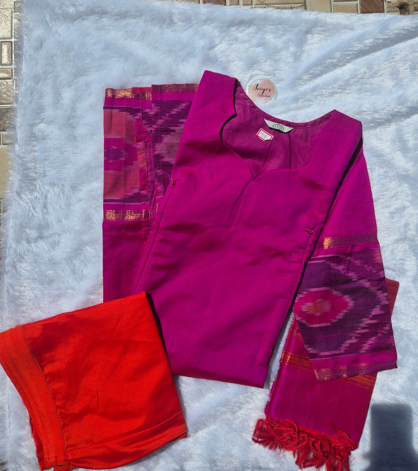 Pink & Orange Silk Suit