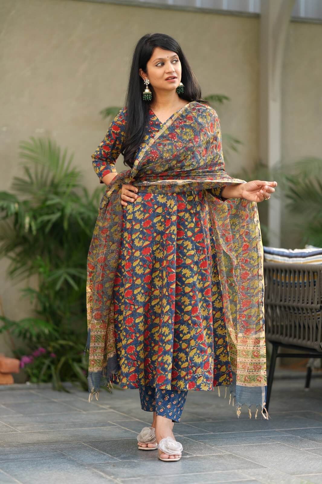 Hand Block Anarkali Suits