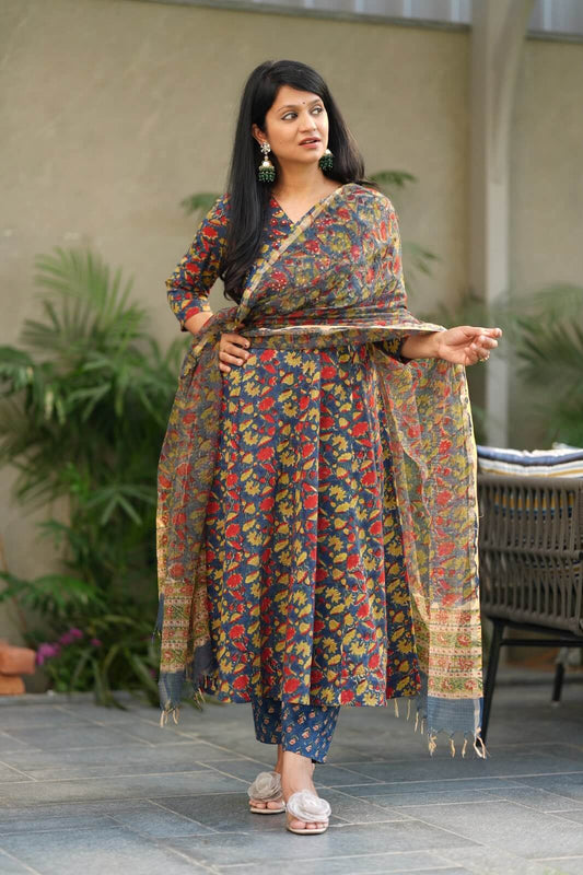 Hand Block Anarkali Suits