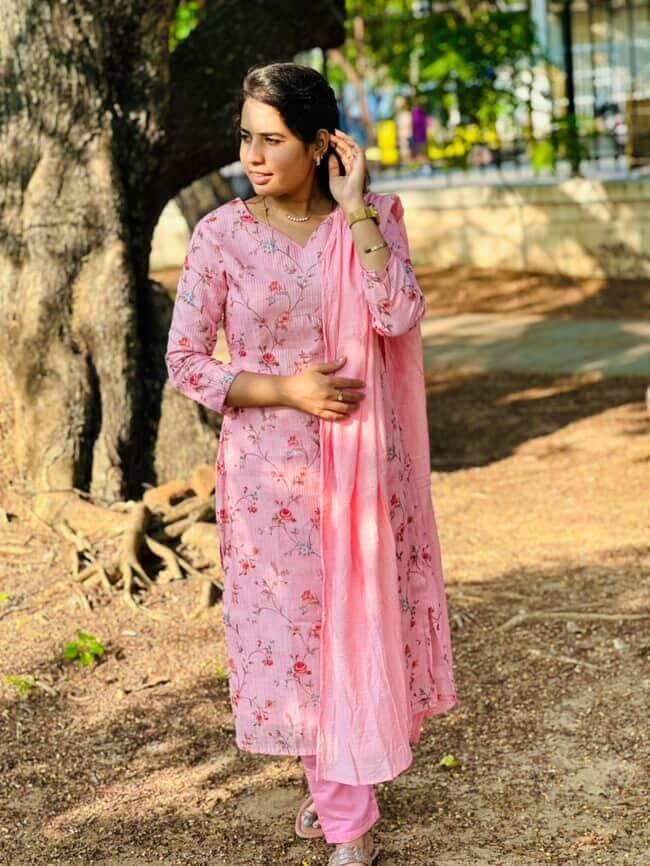 Chanderi Embroidery Suit