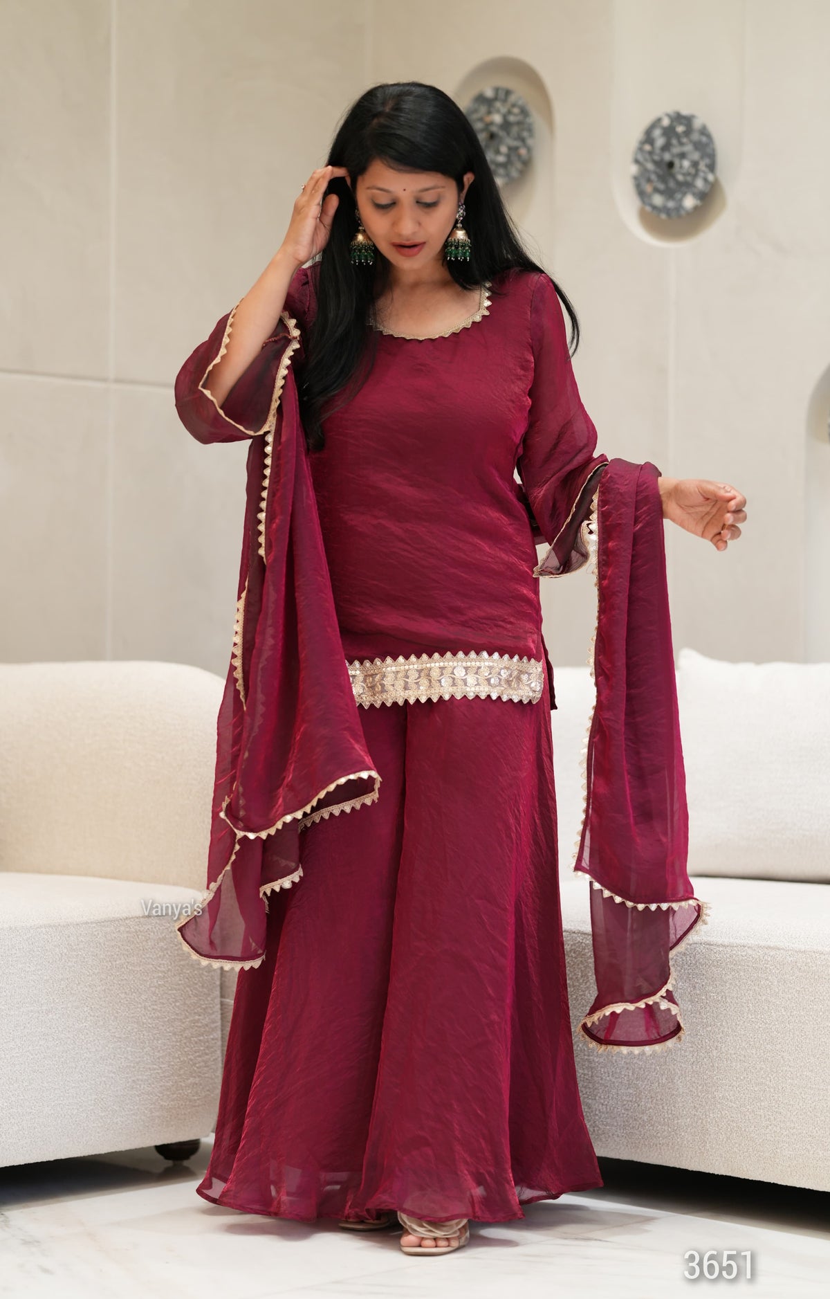 Cherry Majesty Sharara set