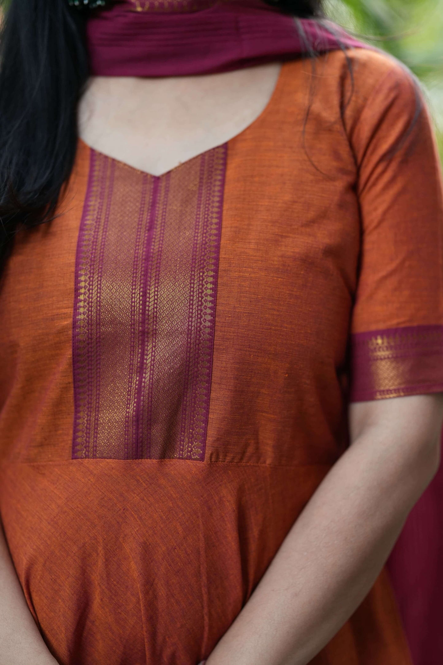 Mangalagiri Anarkali with Zari Border