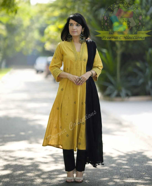 Slub Cotton Anarkali