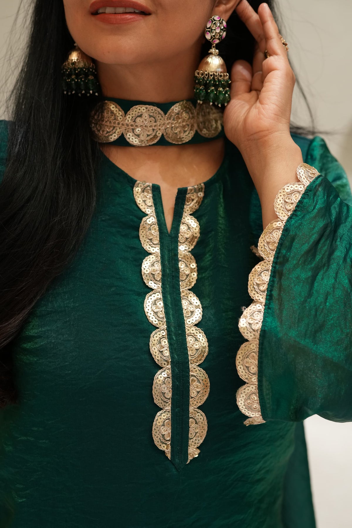 Bottle Green Sharara set