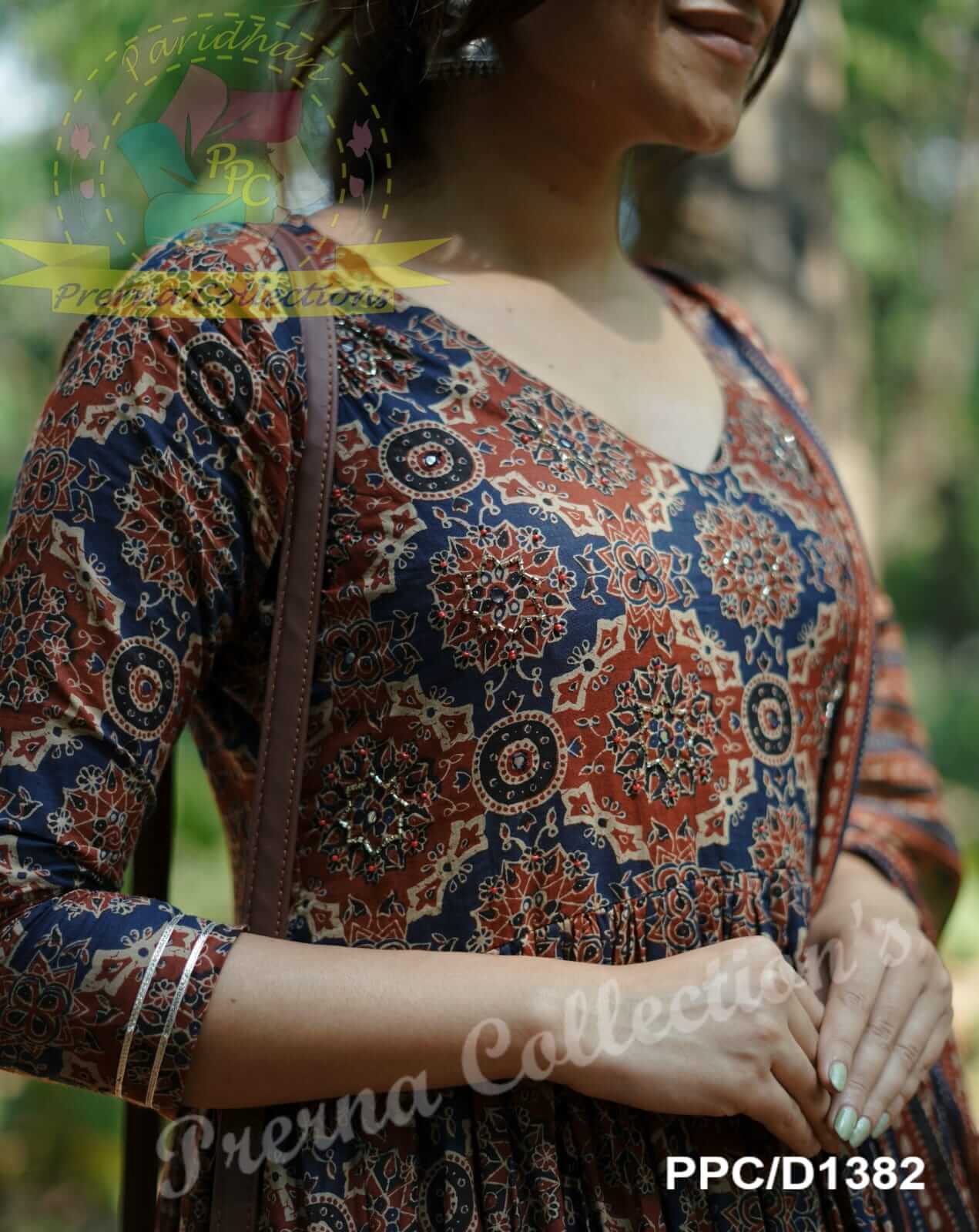 Ajrakh anarkali - Pre booking