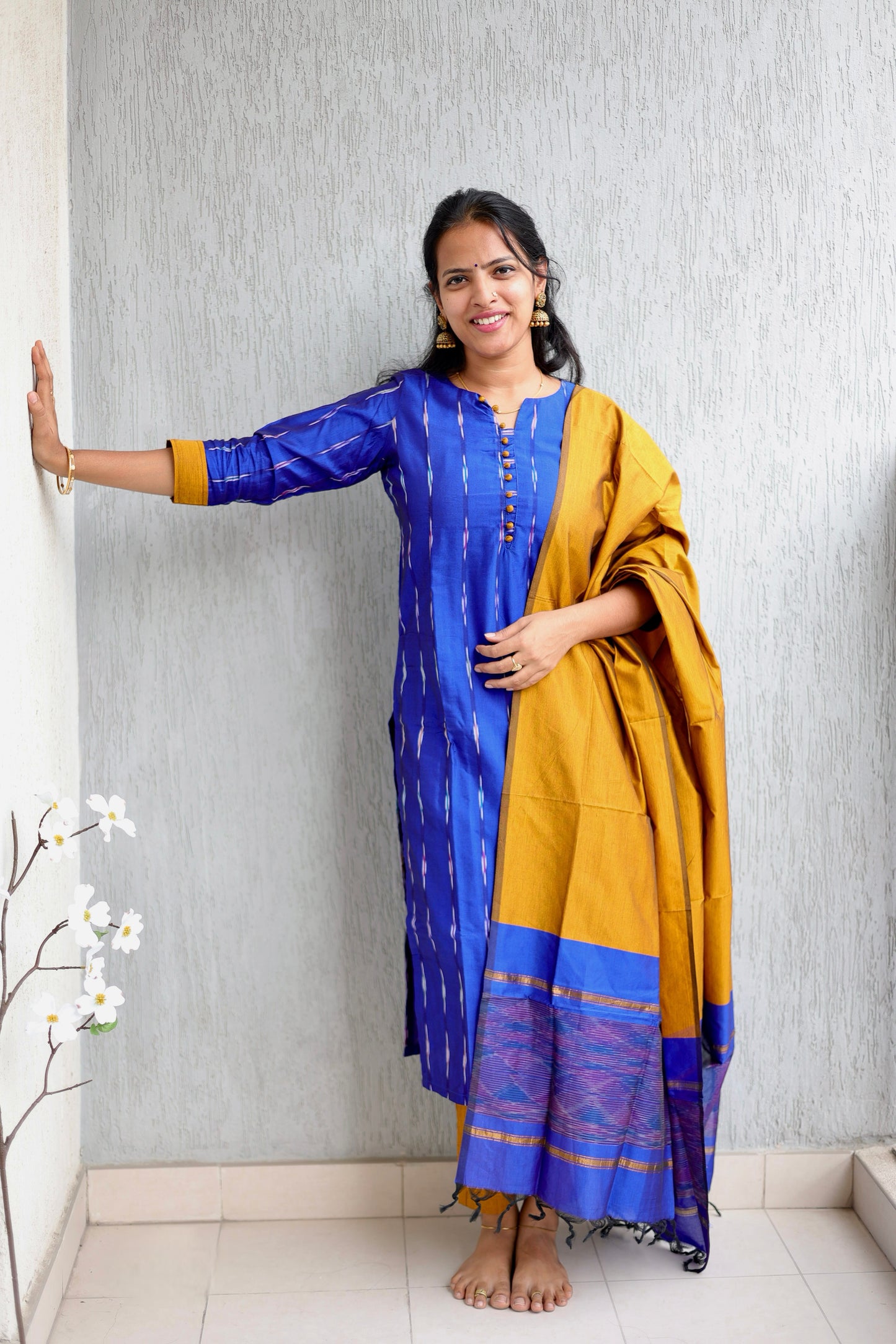 Semi Silk Ikkat Print