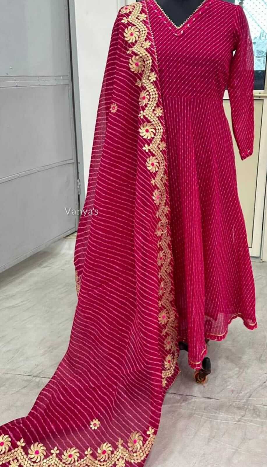 Kota Anarkali in Lehriya Print