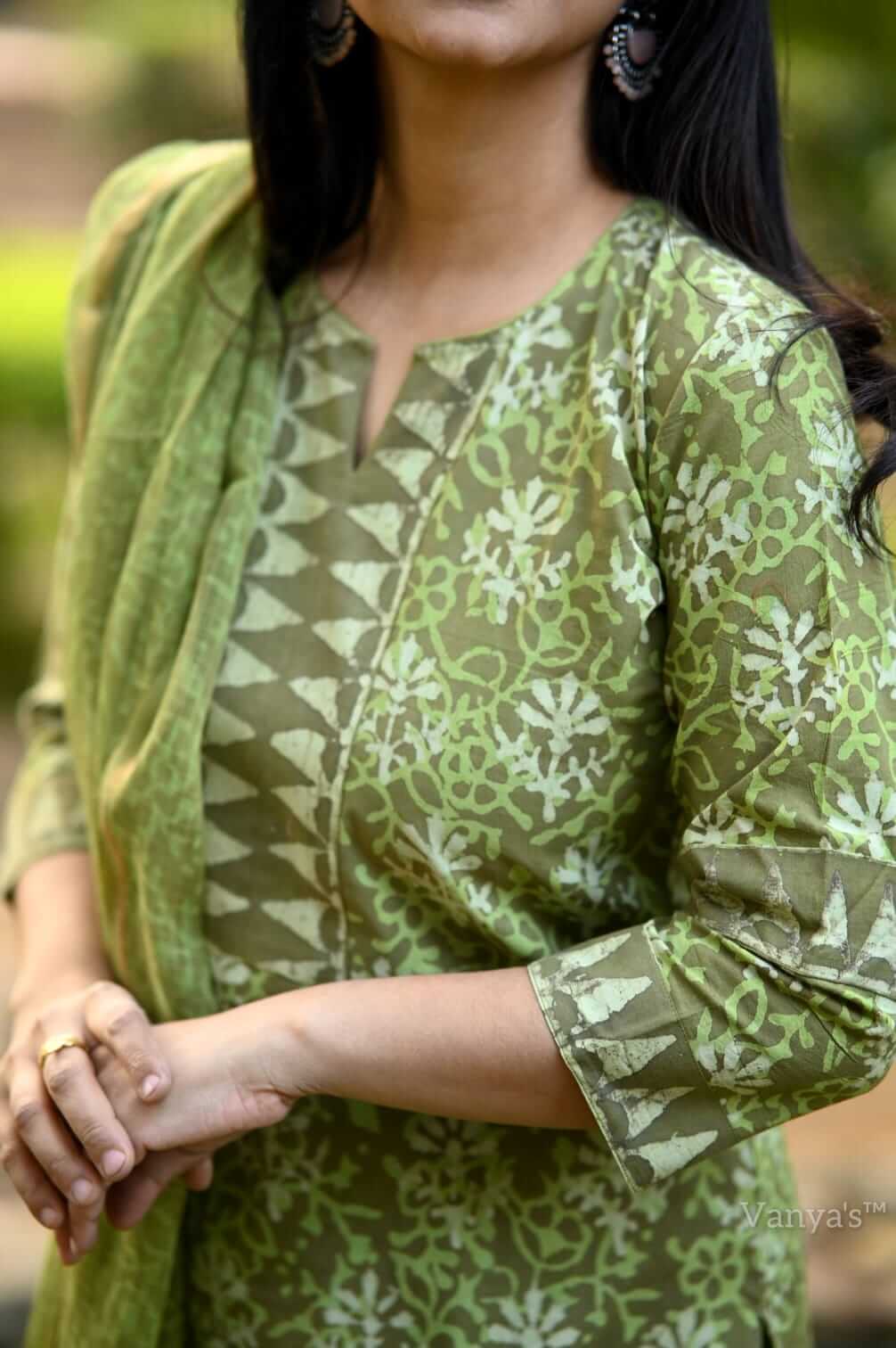 Olive Green  handblock - Pre booking