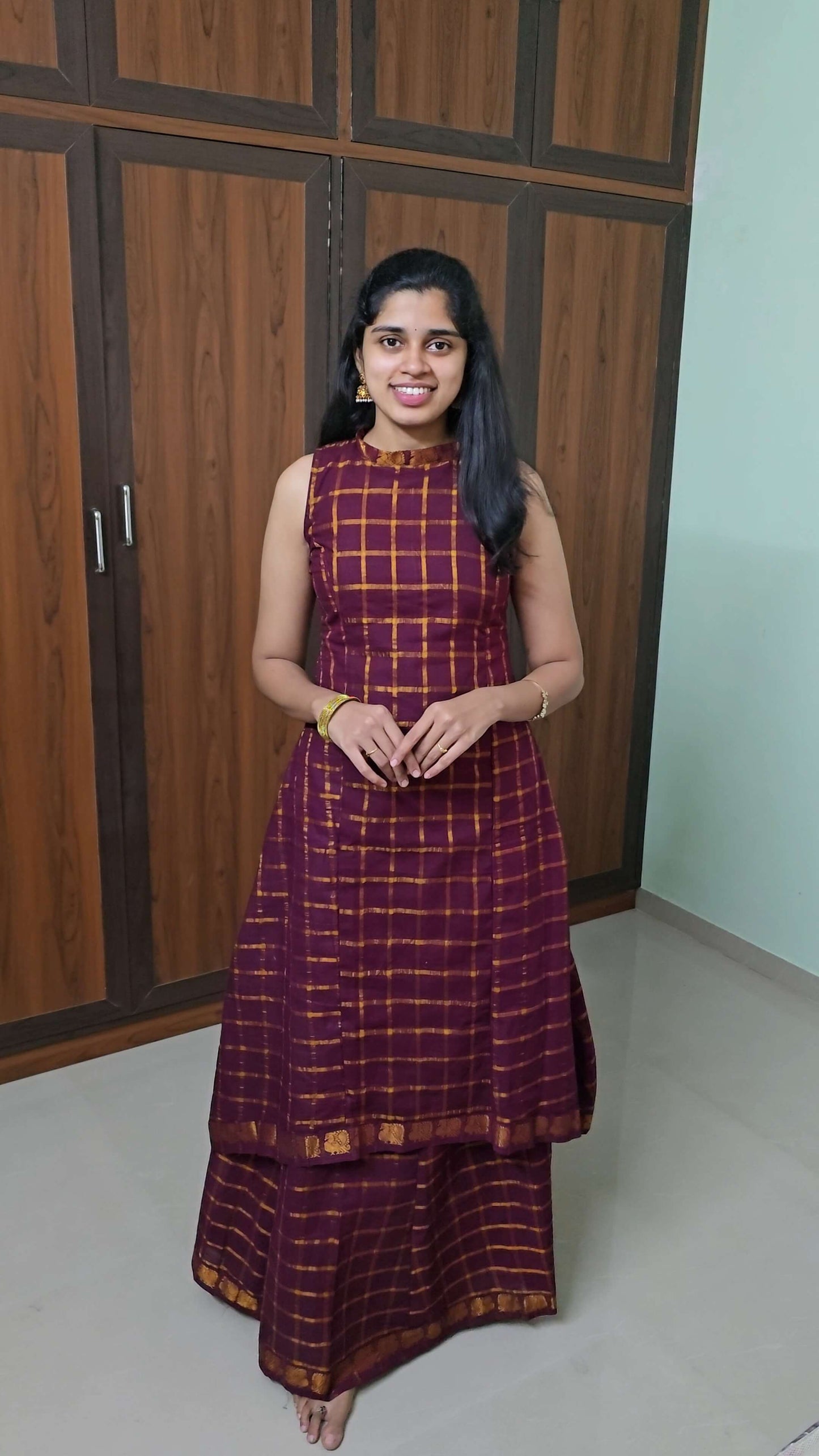 Maroon Traditional Skirt & top