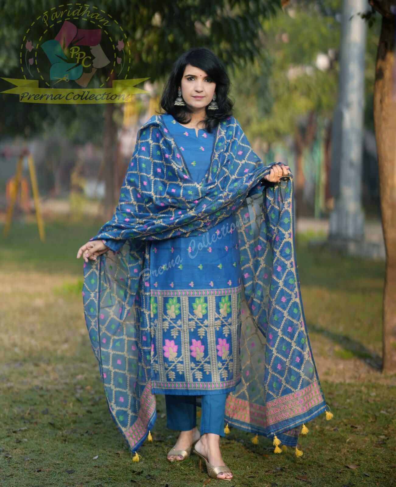 Cotton silk Handwoven Jamdani