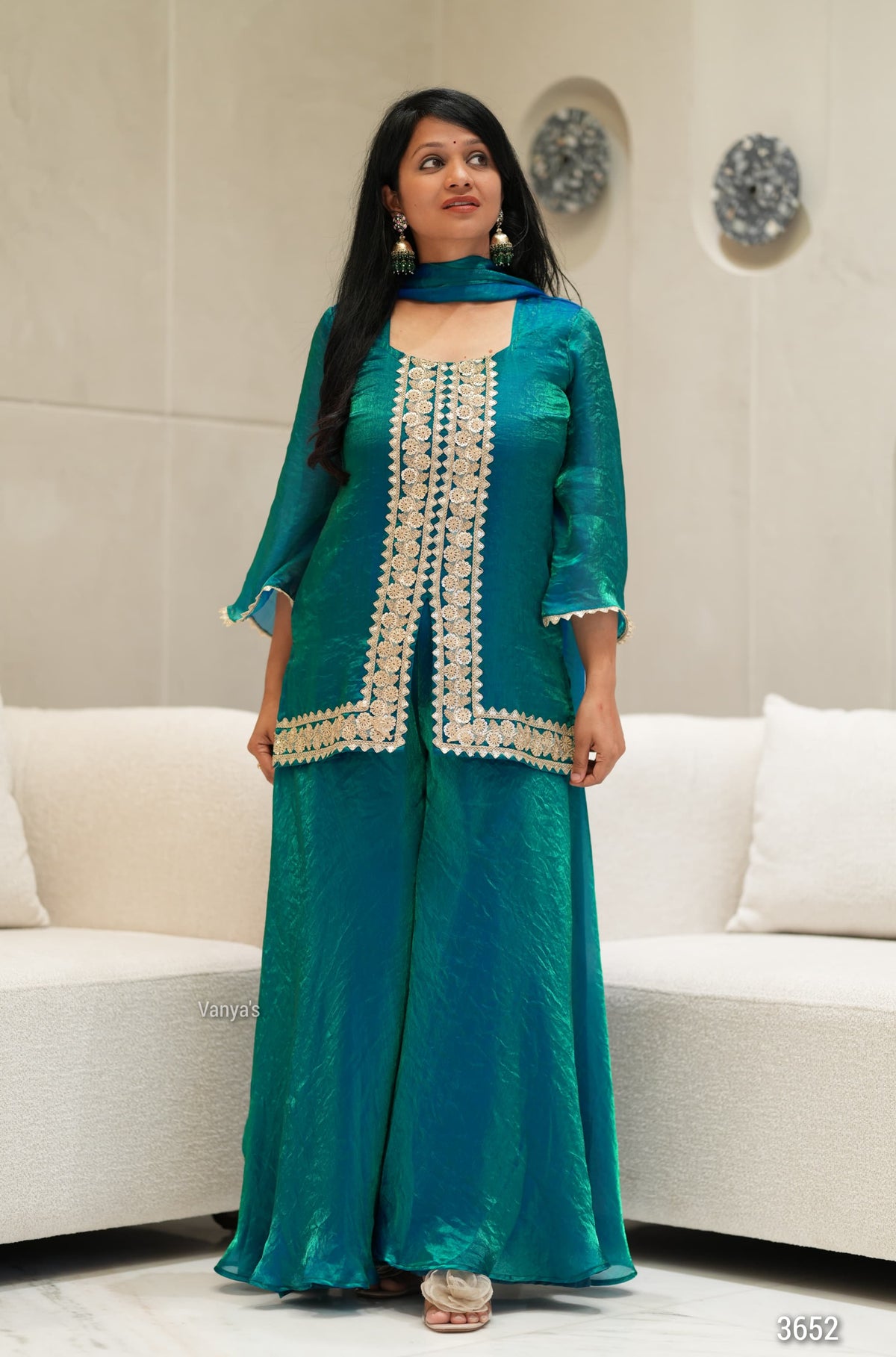 Royal Emerald Sharara set