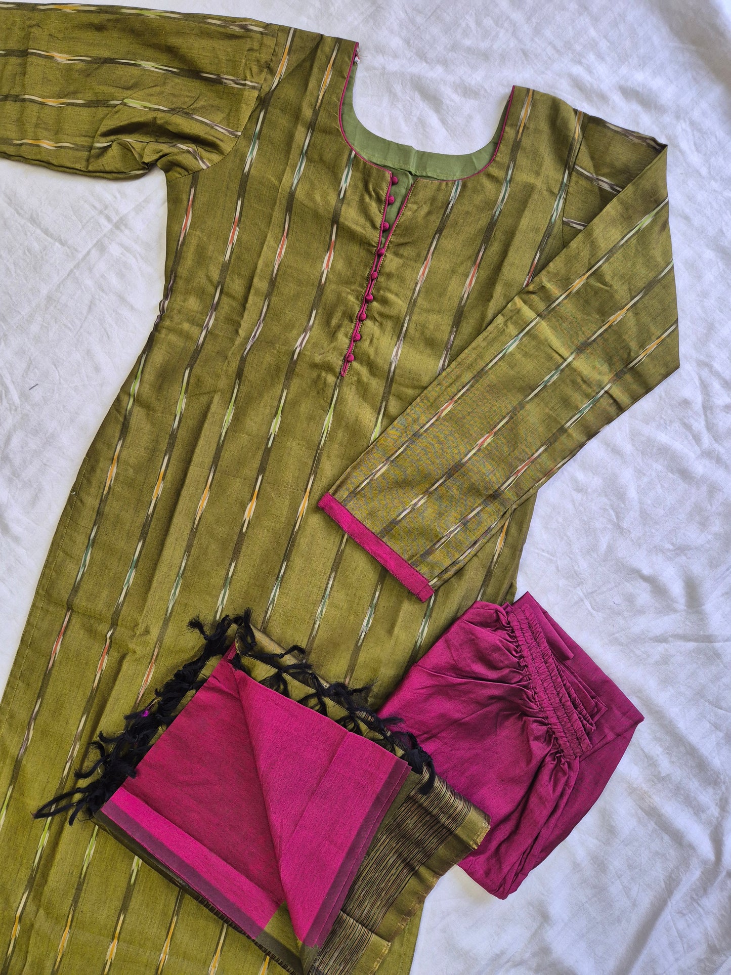 Semi Silk Ikkat Print - Green