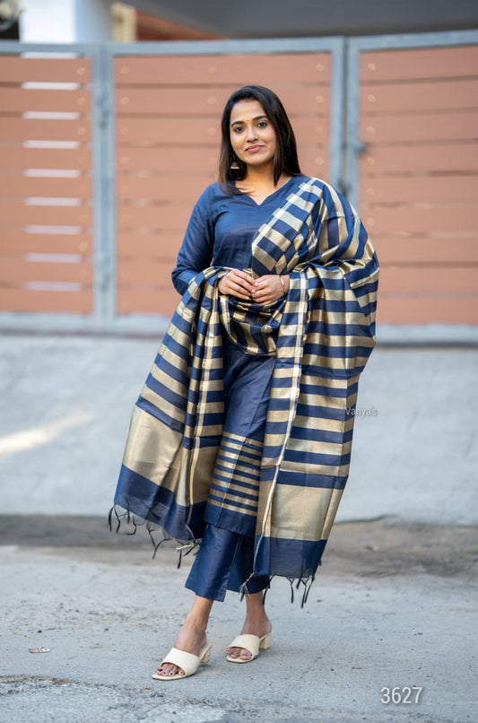 Dark Blue banarsi