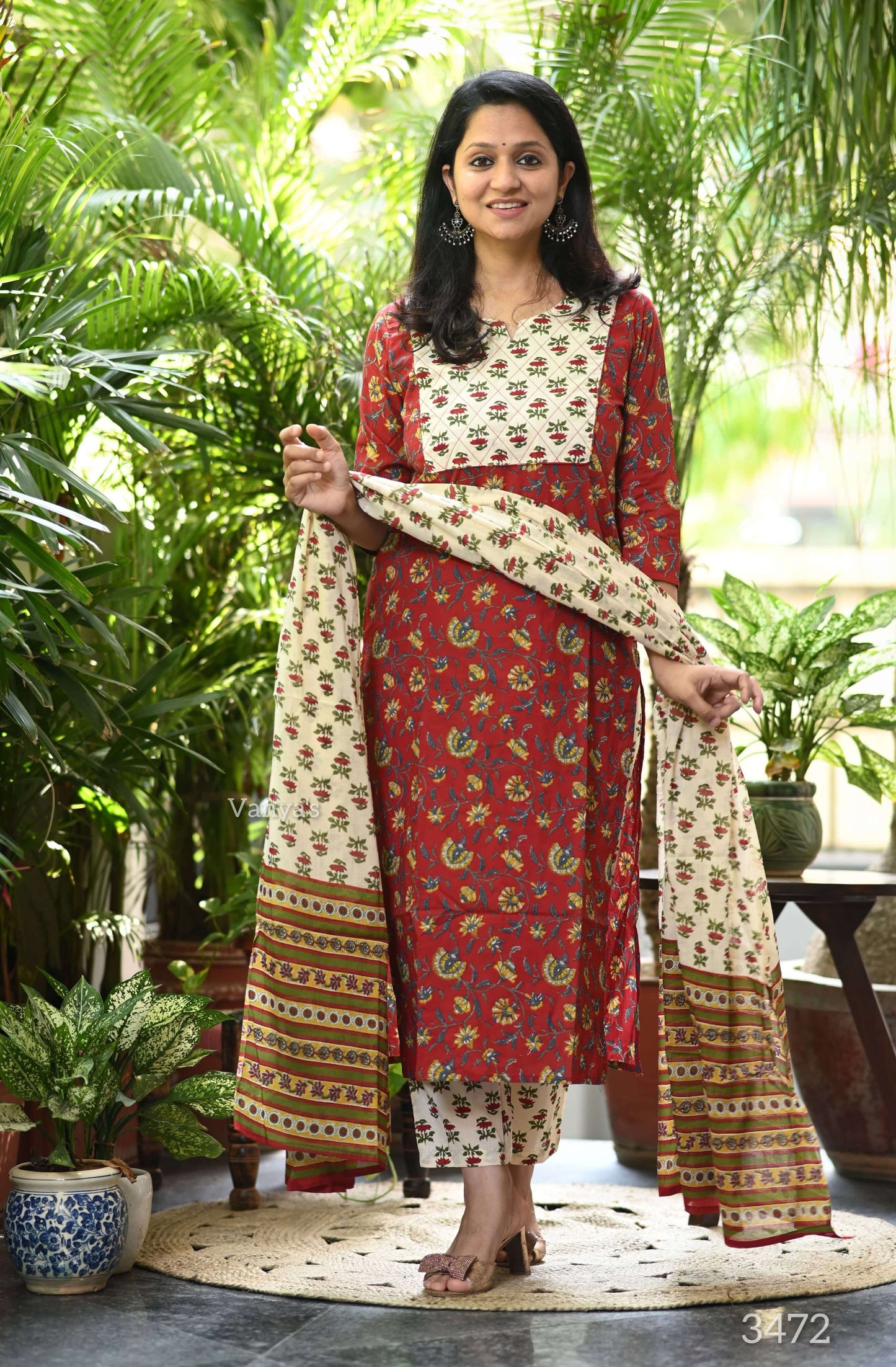 Rust Red Jaipuri print