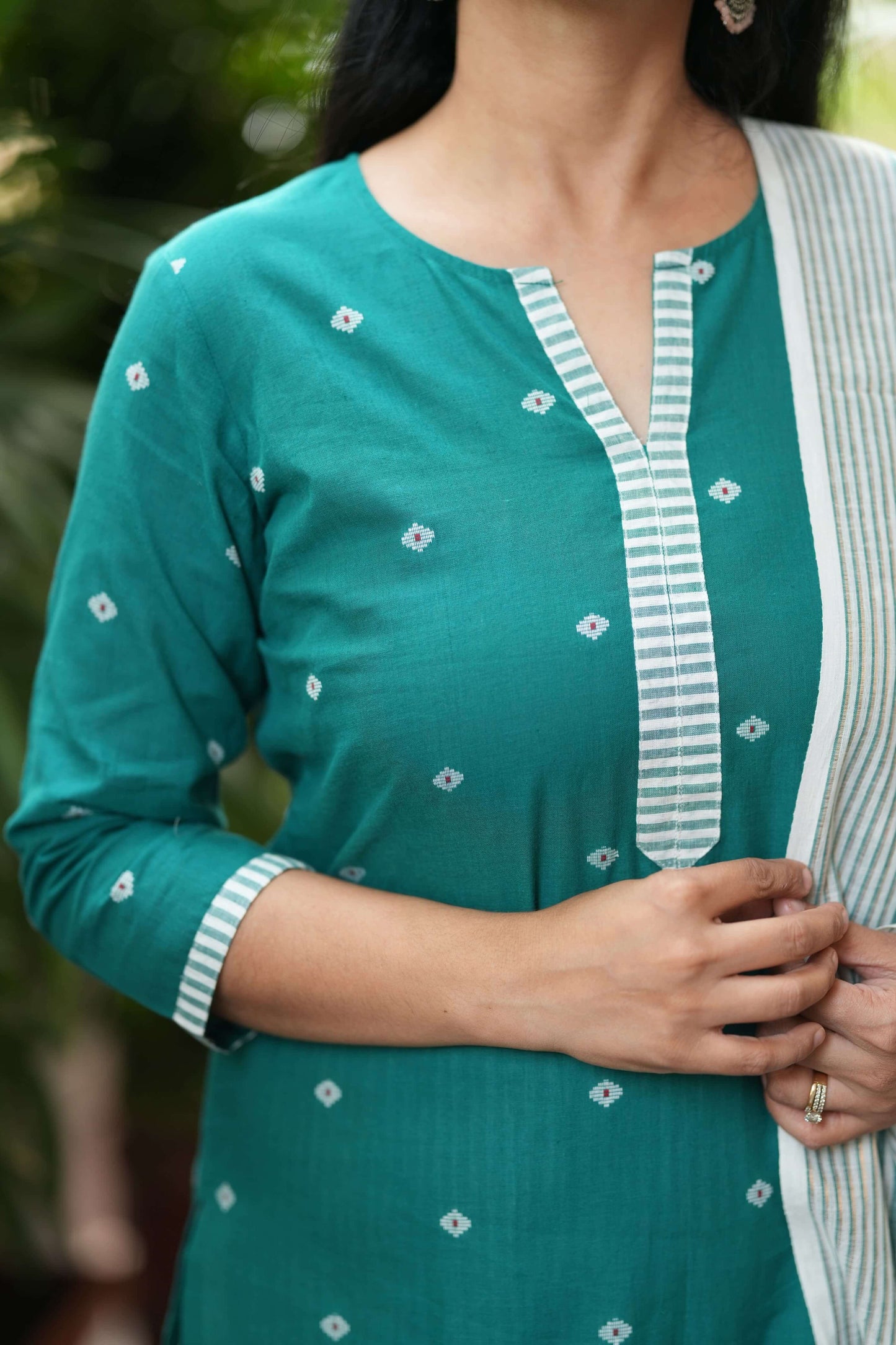 Turquoise Green Naryani Handloom