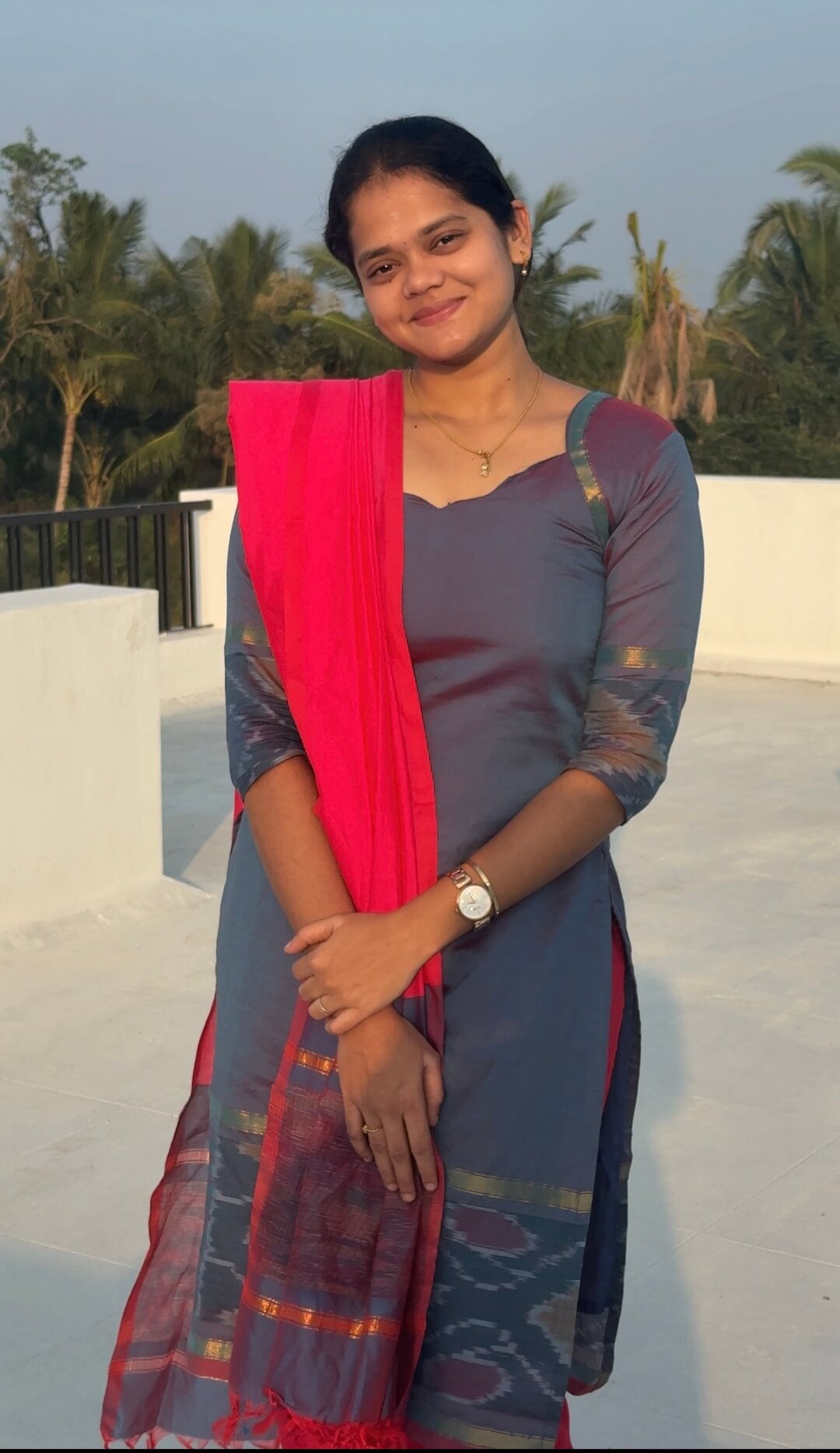 Scalop Neck Silk Salwar