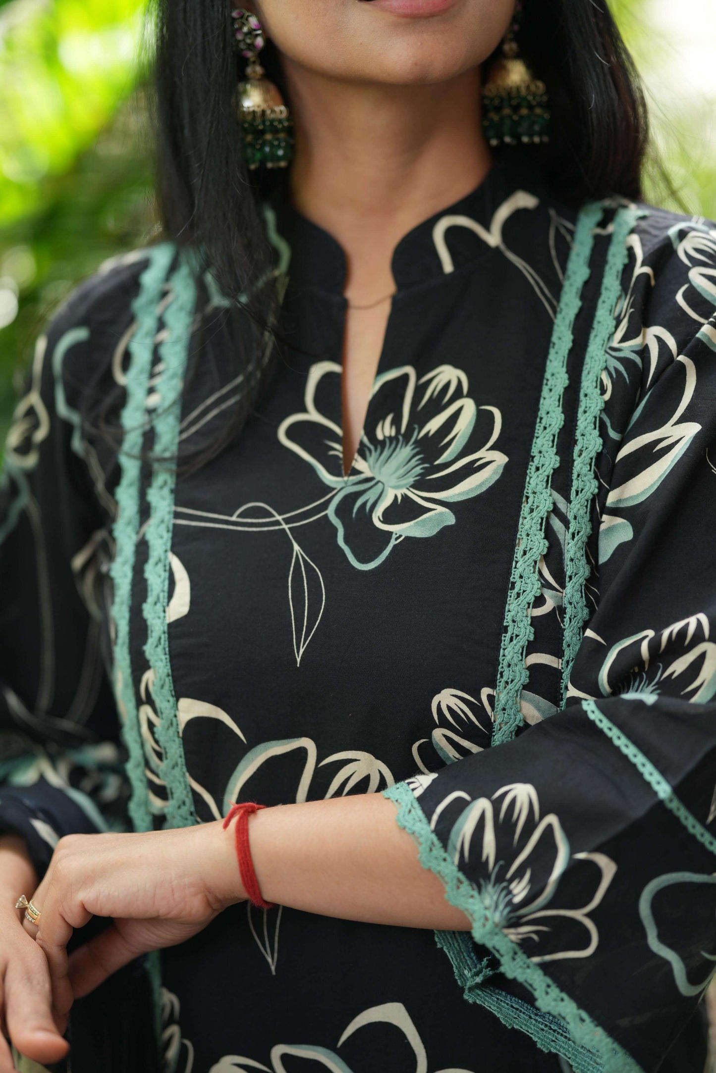 Green Crocia Lace Top