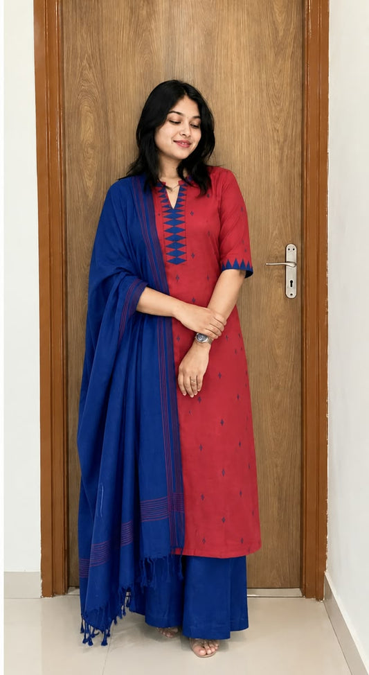 Red & Blue Trendy South cotton