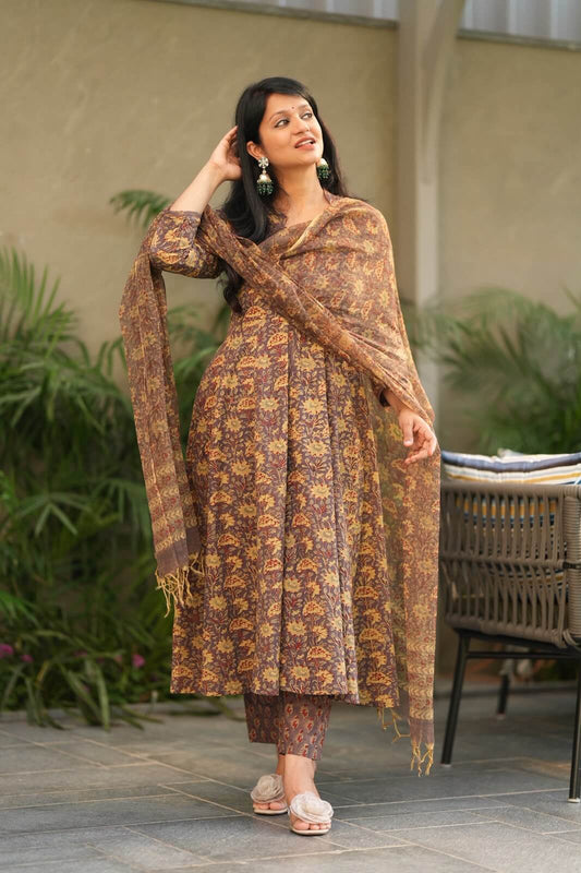 HandBlock Anarkali Set