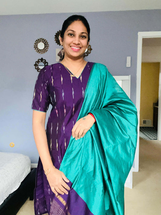 V Neck Pochamplly Silk