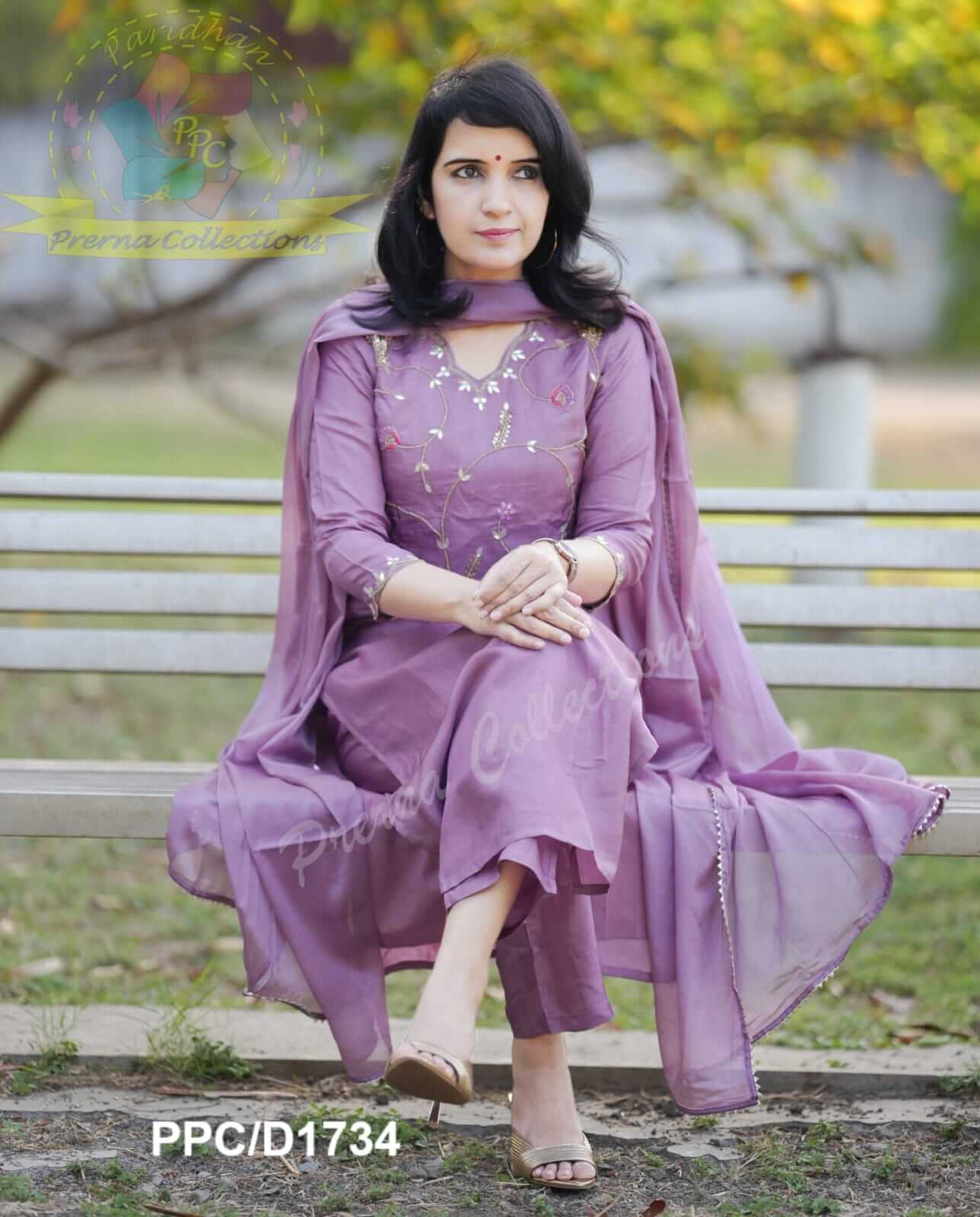 Embroidery Silk Suit