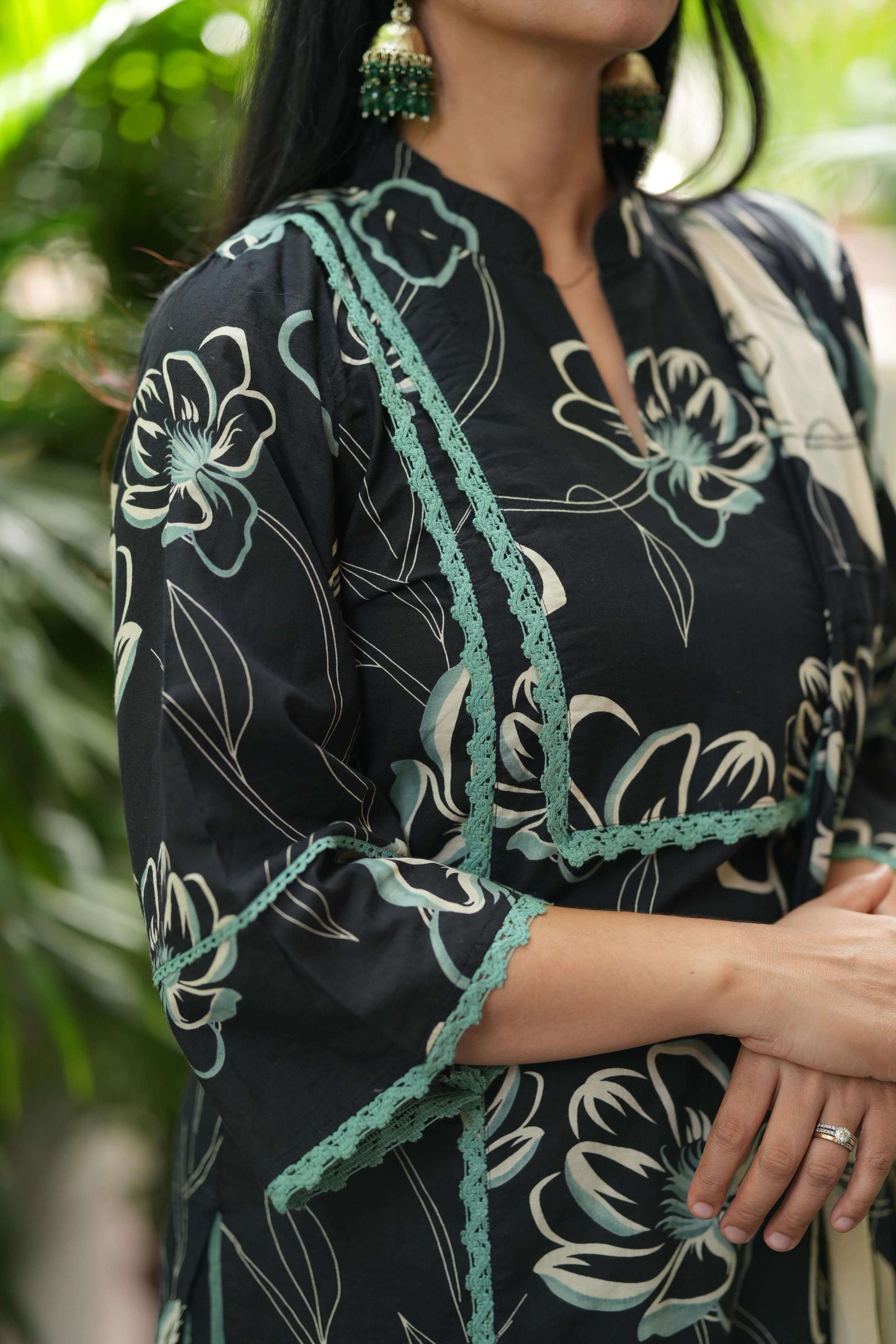 Green Crocia Lace Top