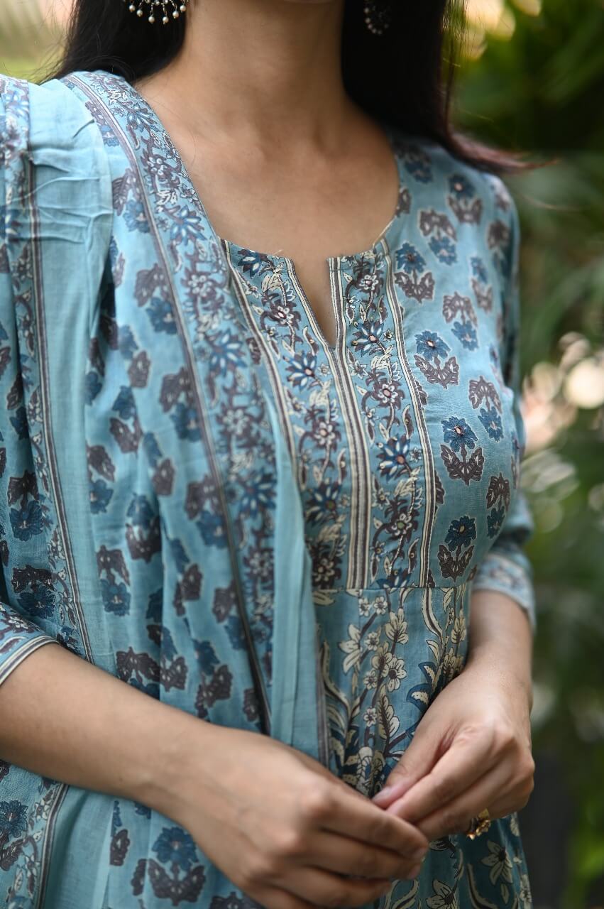 Blue Hand Block Printing