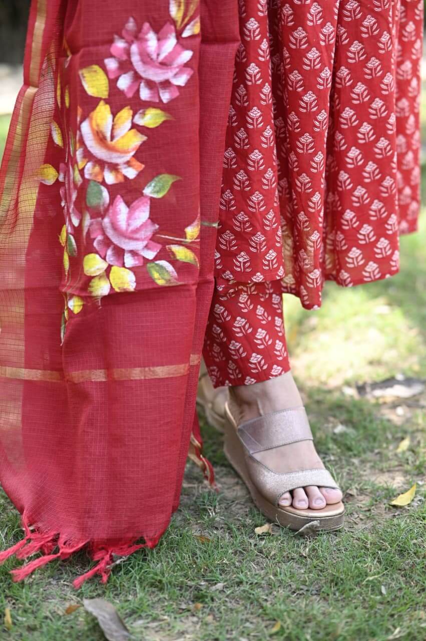 Rust Red Anarkali