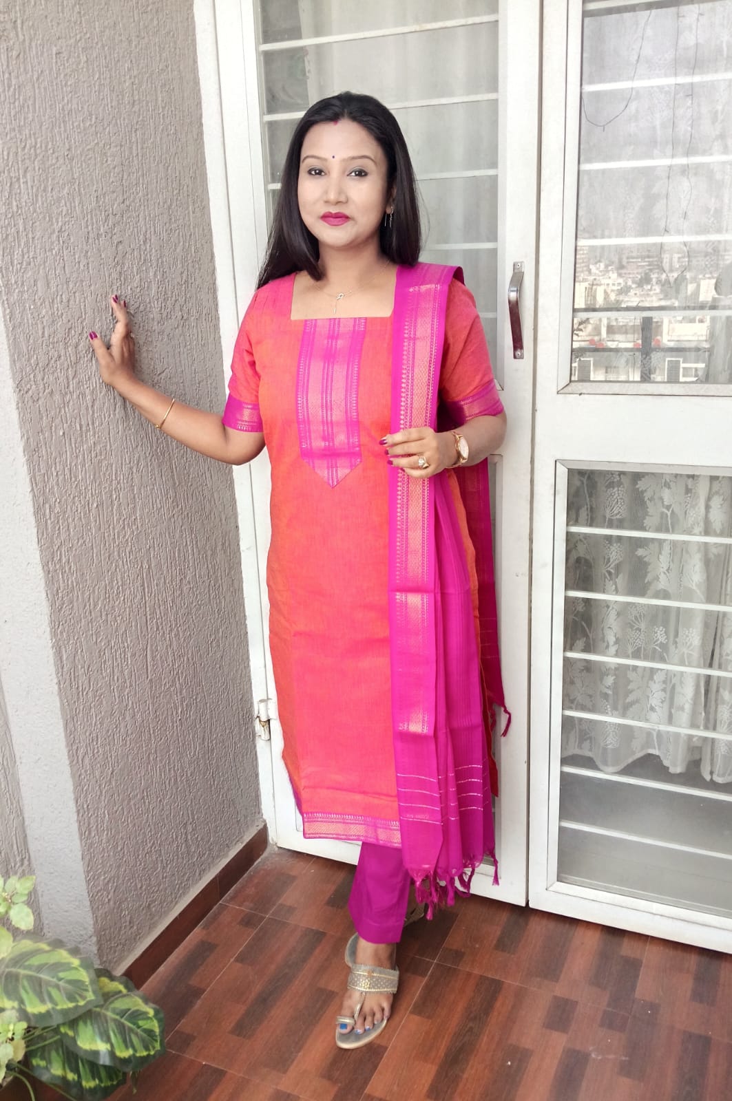 Traditional Orange & Pink