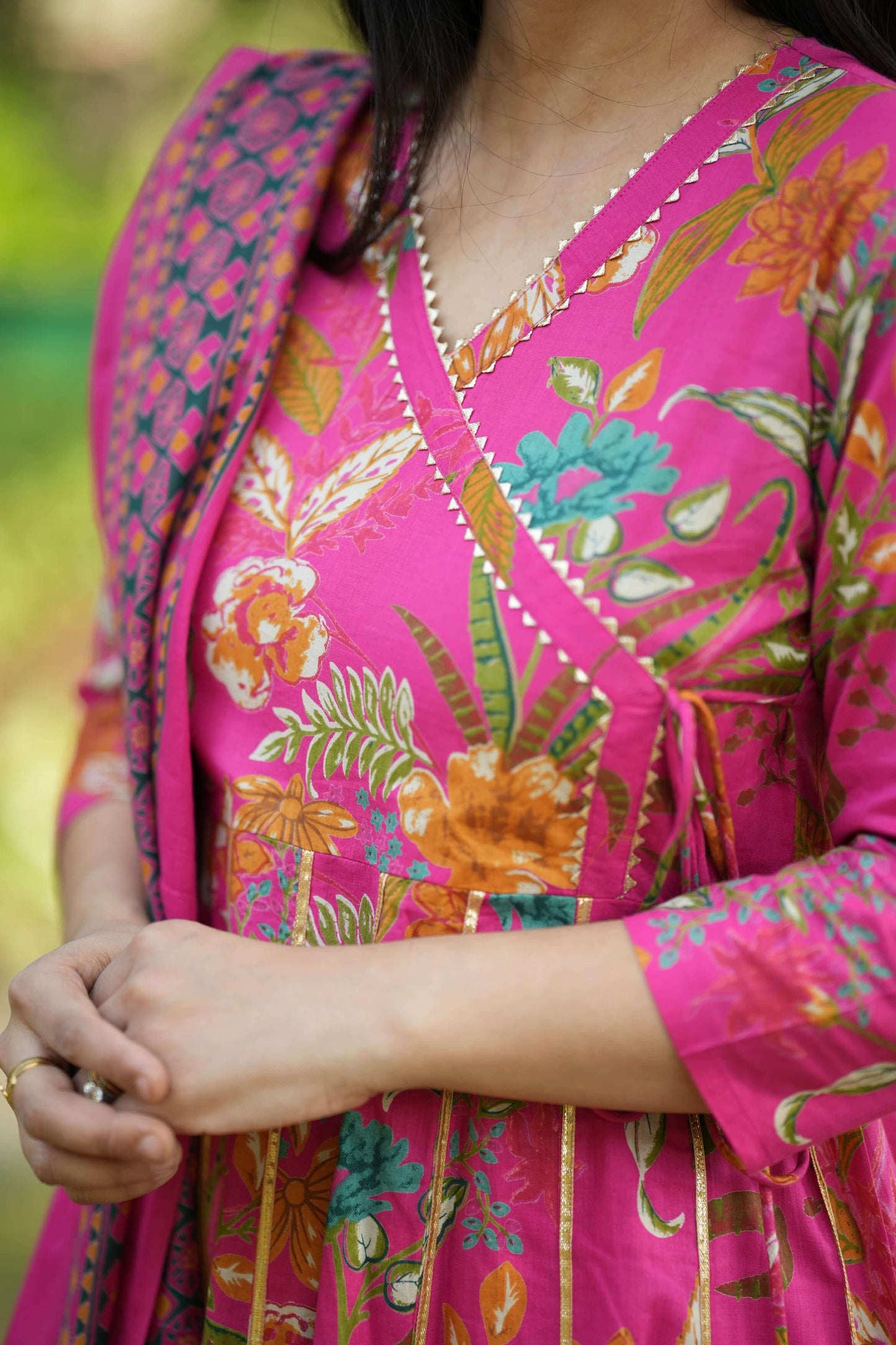 Angrakha pattern Anarkali