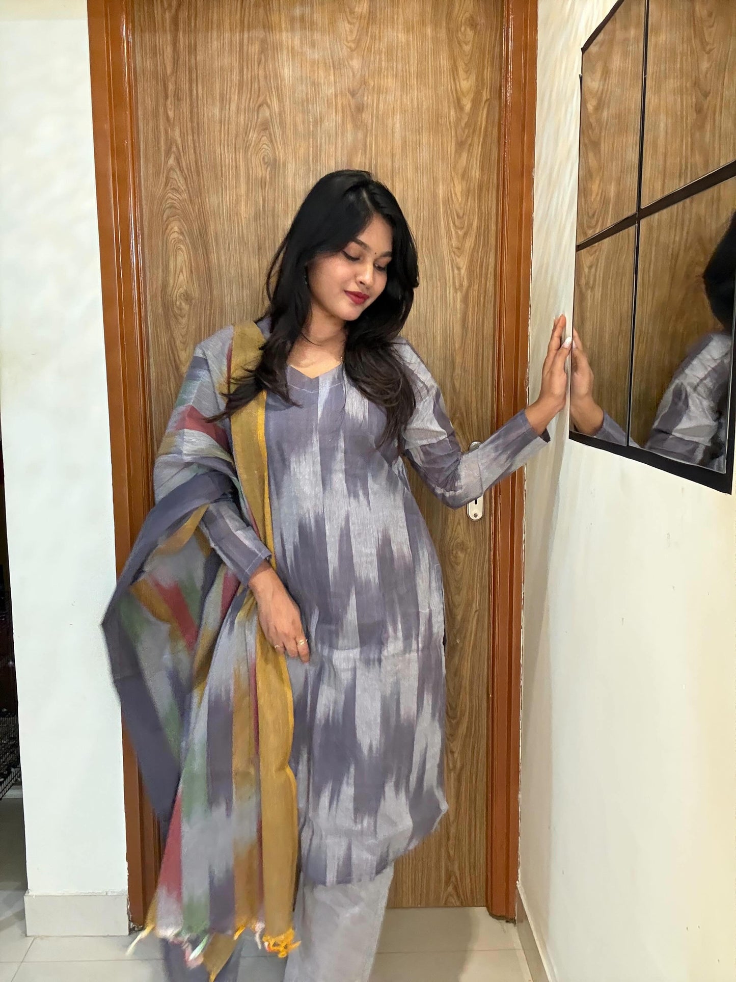 Grey ikkat Salwar