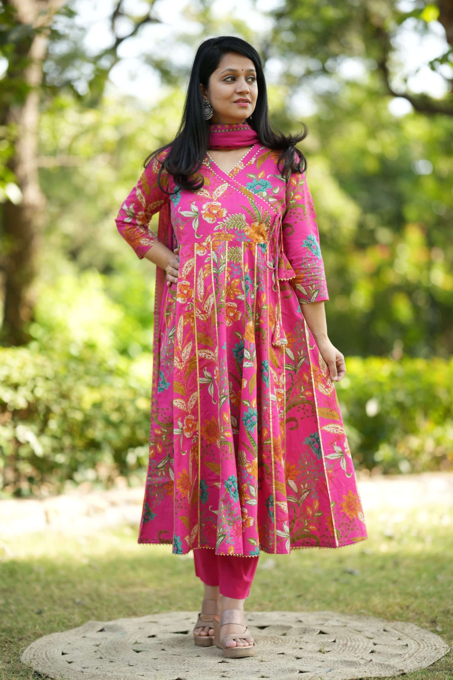 Angrakha pattern Anarkali