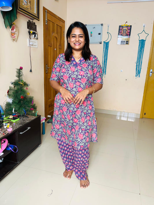 Purple Kantha Co set