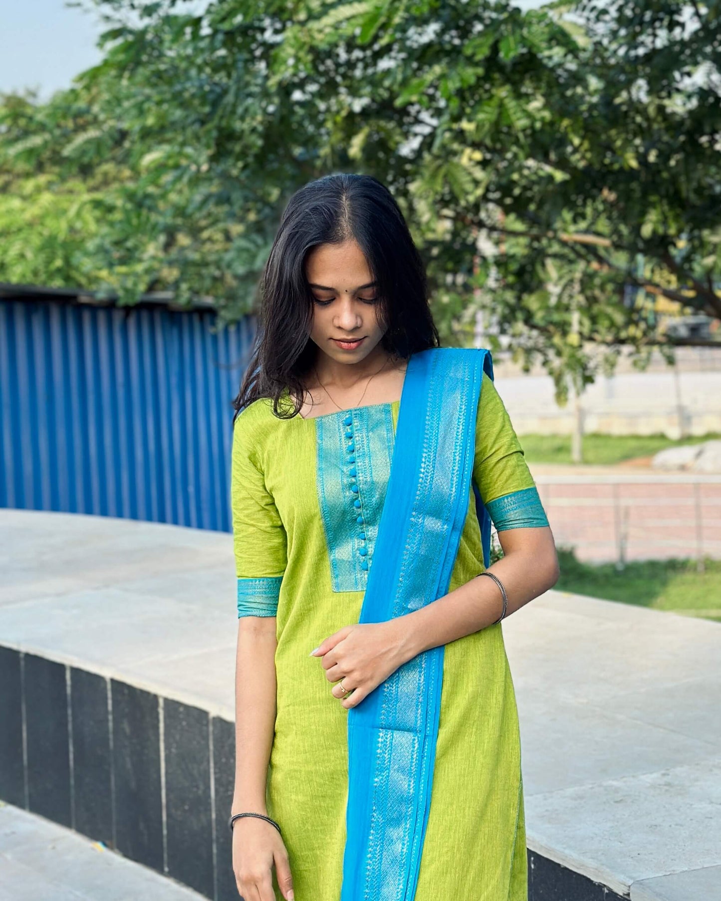 Traditional Green & blue  salwar