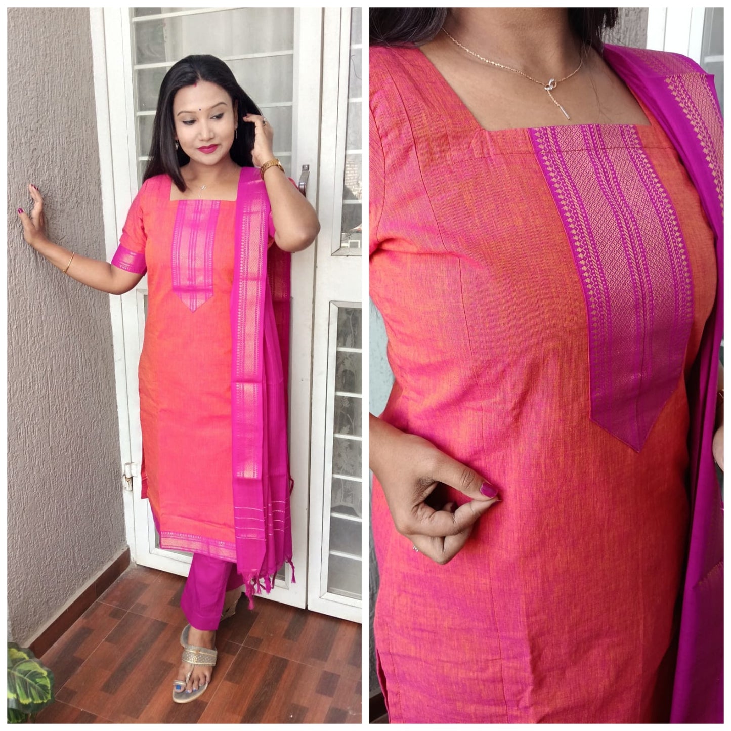 Traditional Orange & Pink