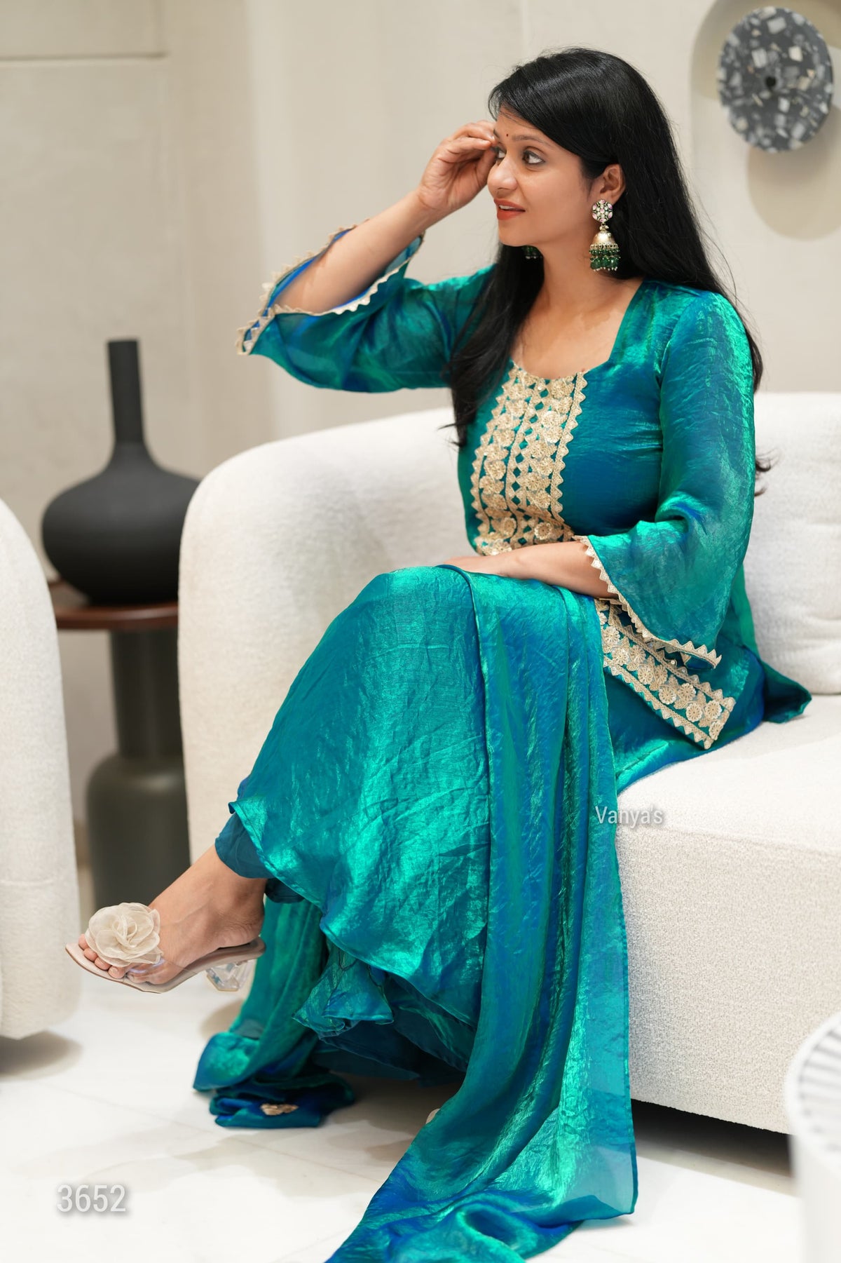 Royal Emerald Sharara set