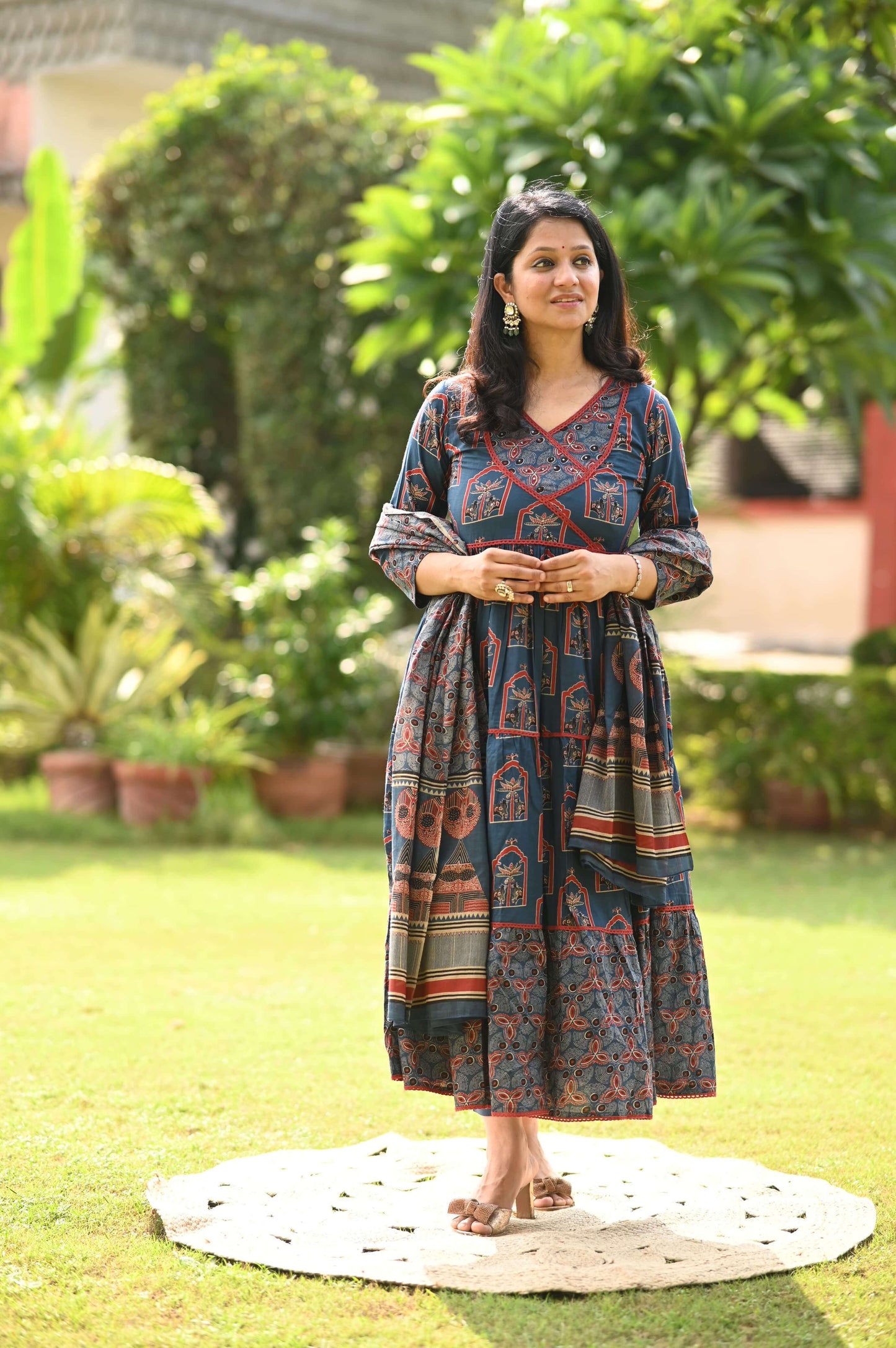 Gathered Anarkali - Blue