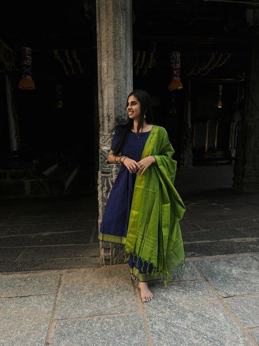 Royal Blue & Green Pintex