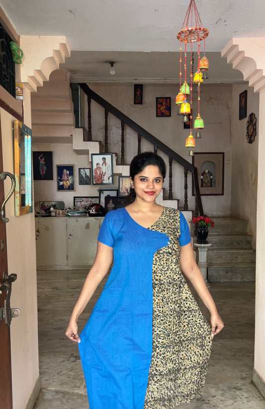 V Neck Stylish Kalamkari