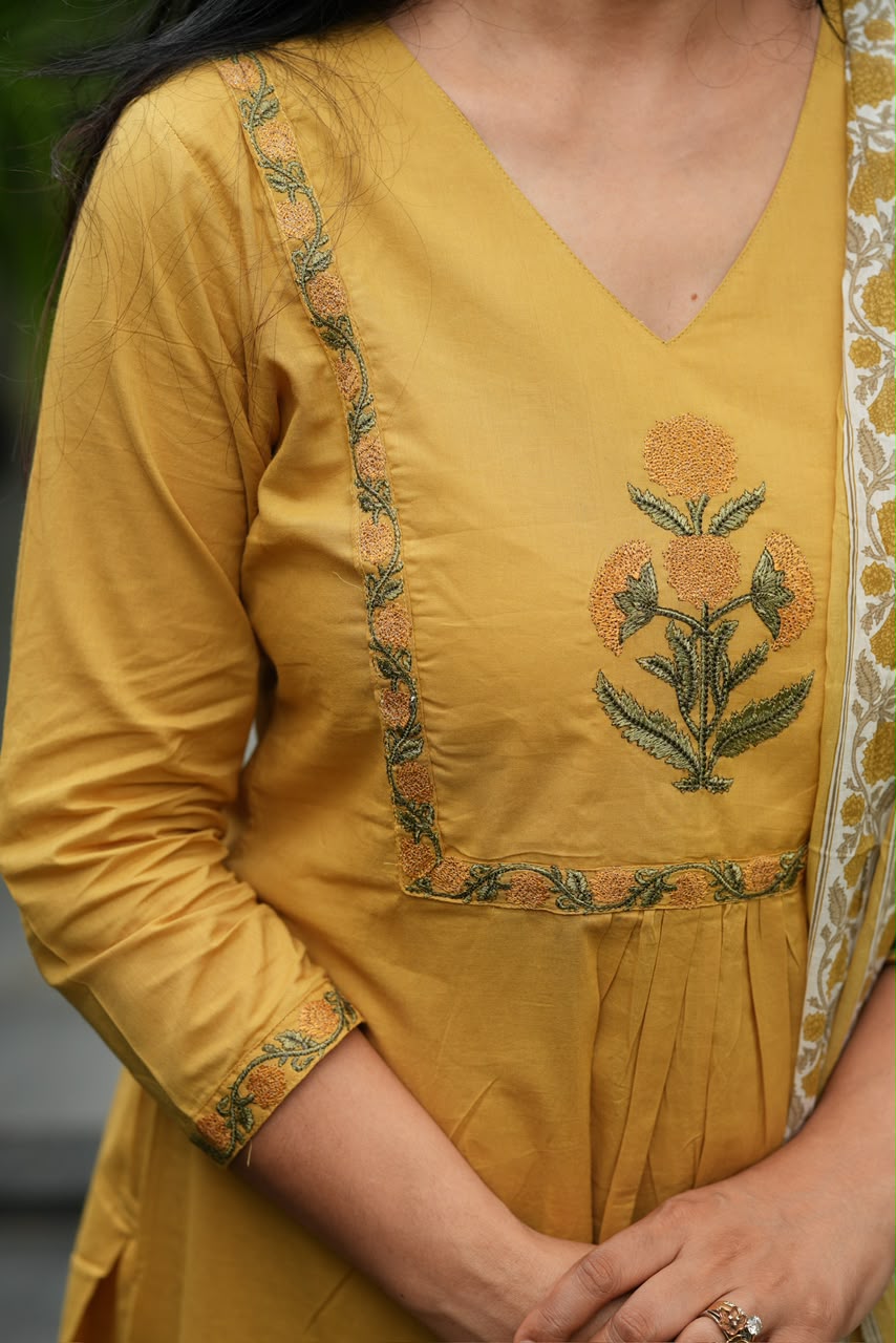 Embroidered V Neck