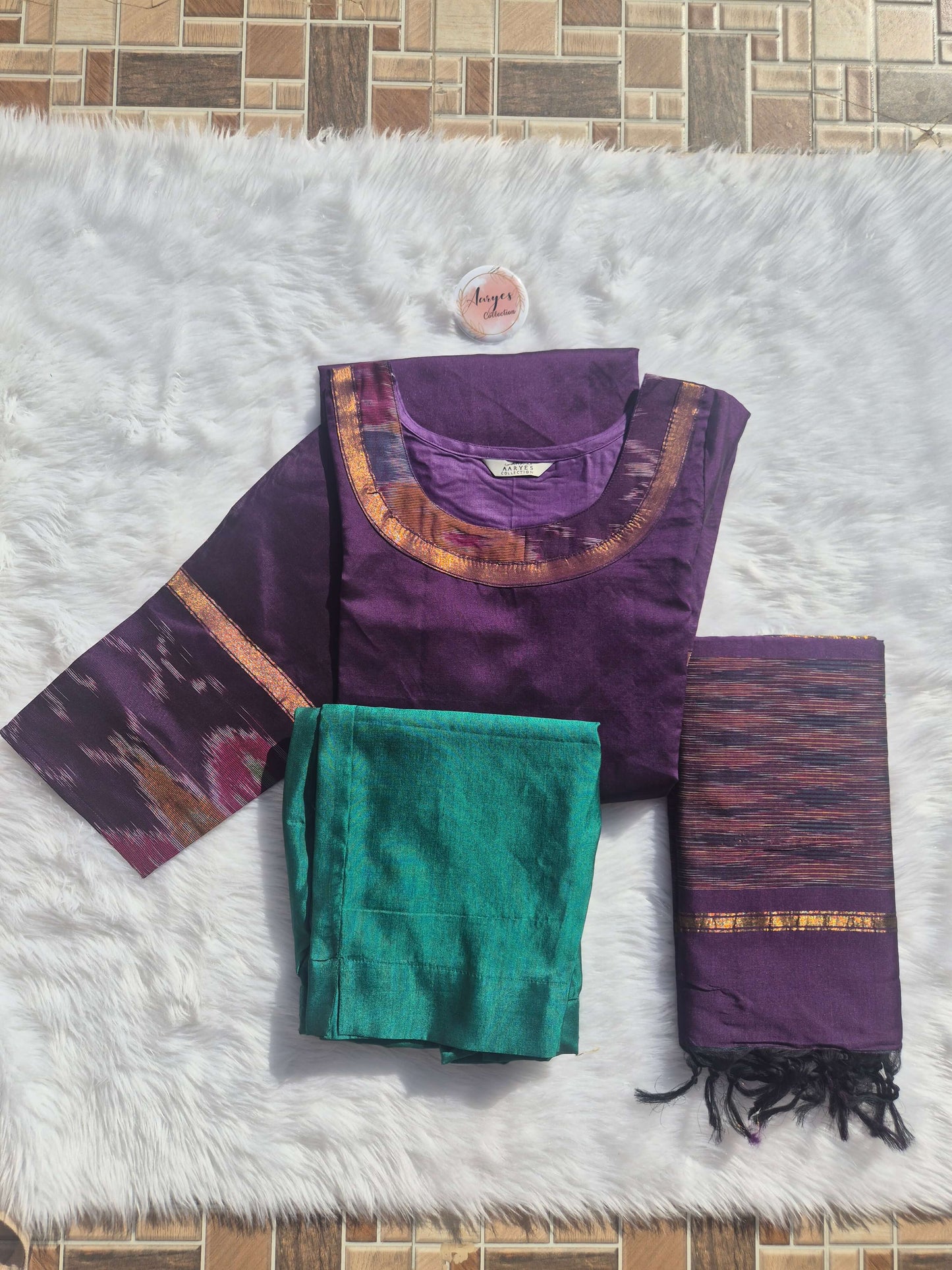 Round Neck Silk Salwar