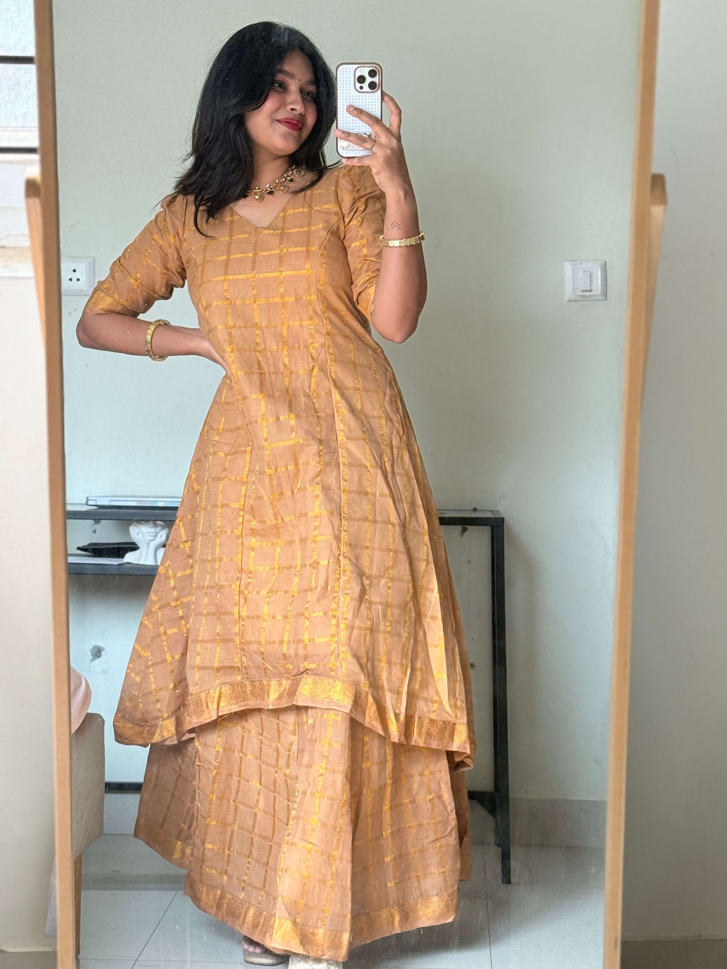 V Neck Traditional Skirt and top