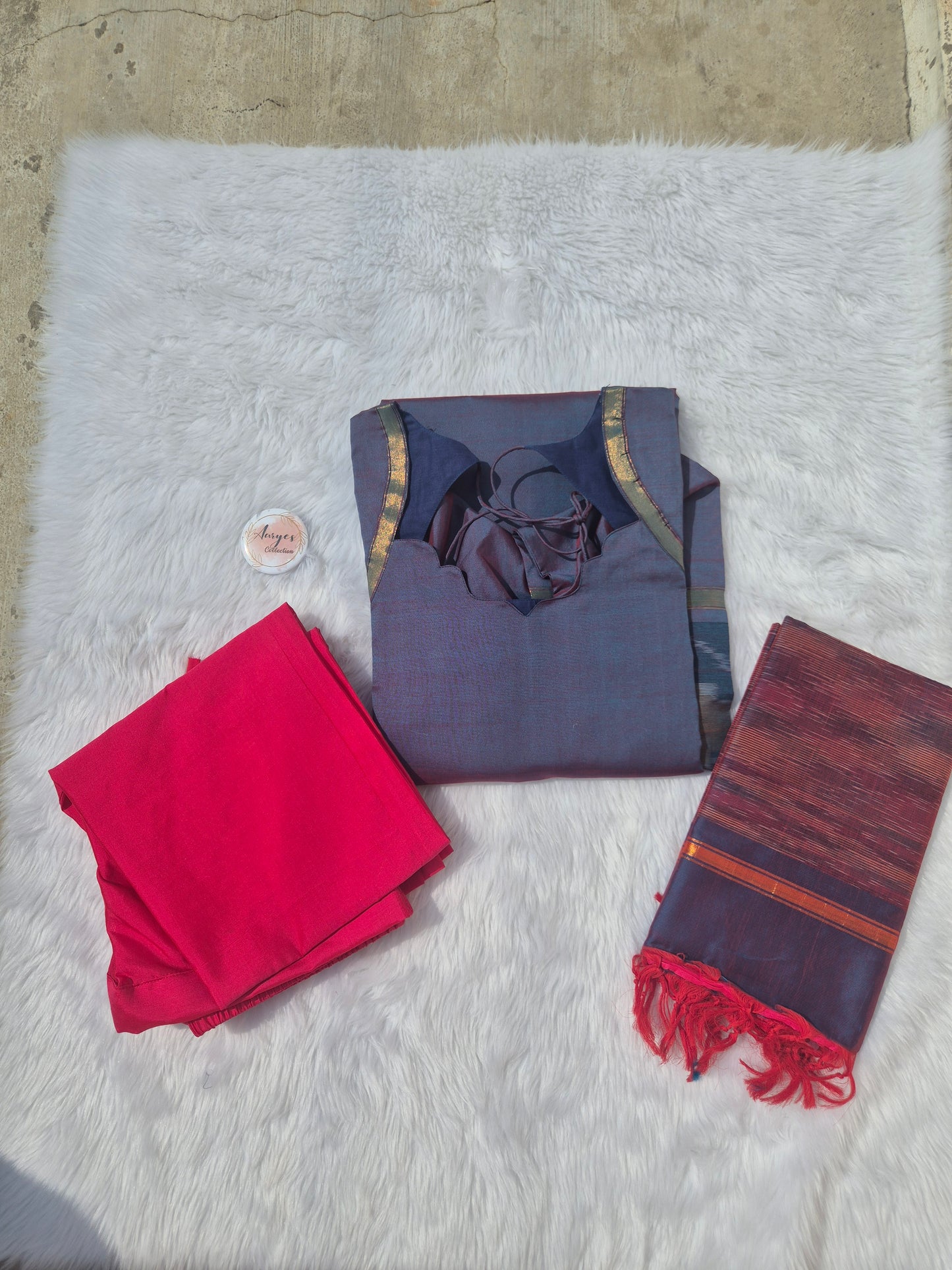 Scalop Neck Silk Salwar